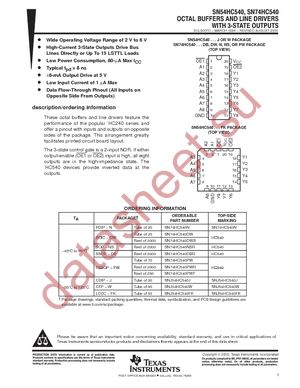 SN74HC540DWR datasheet  